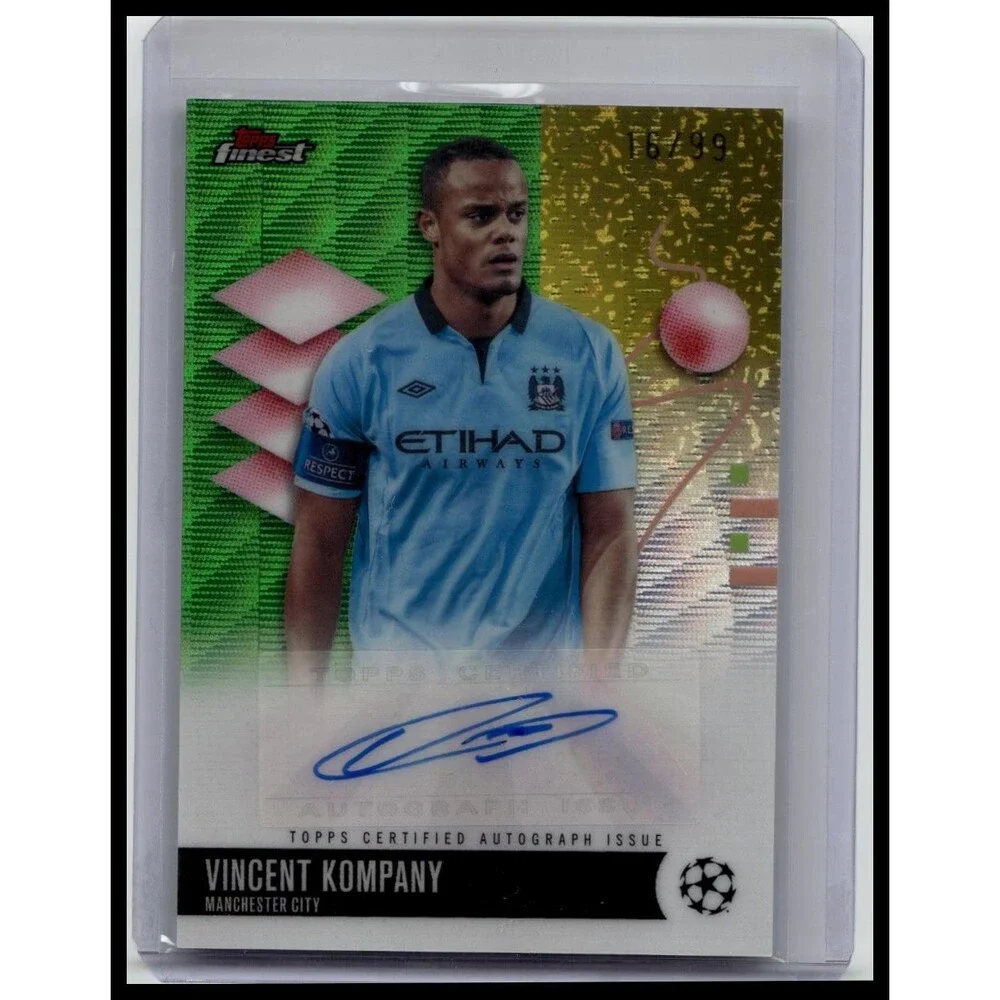 VINCENT KOMPANY 2025-26 Topps Finest UEFA /99 AUTO Green Ref MANCHESTER CITY